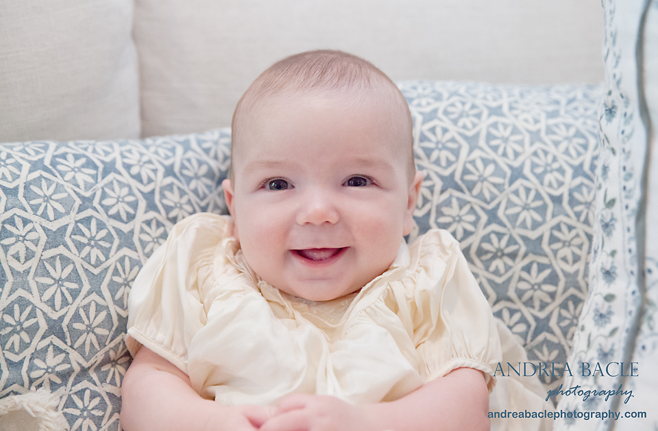 6 month newborn christening gown laughing boy