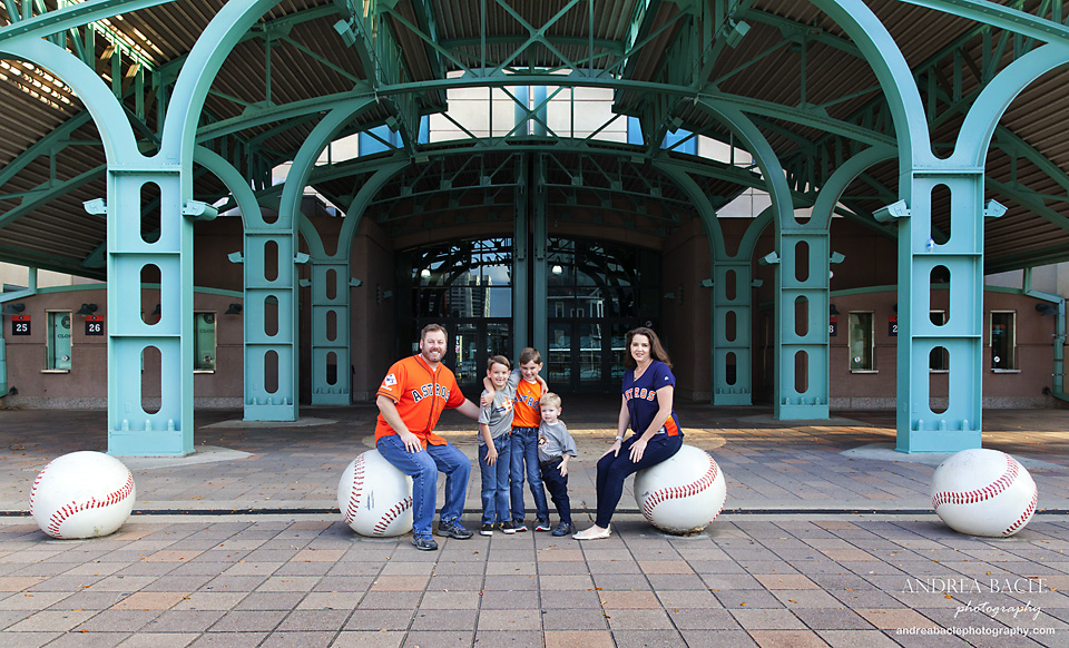 minute maid park christmas card pictures family of five